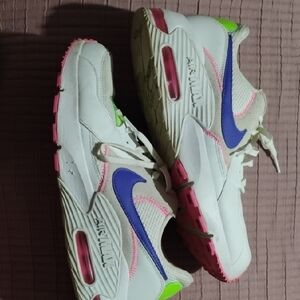 Nike Air Max White with Pink and Blue Highlights